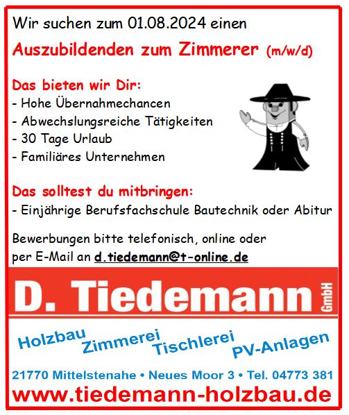 D-Tiedemann-GmbH-Stellenanzeige-Ausbildung-Zimmerer-2024